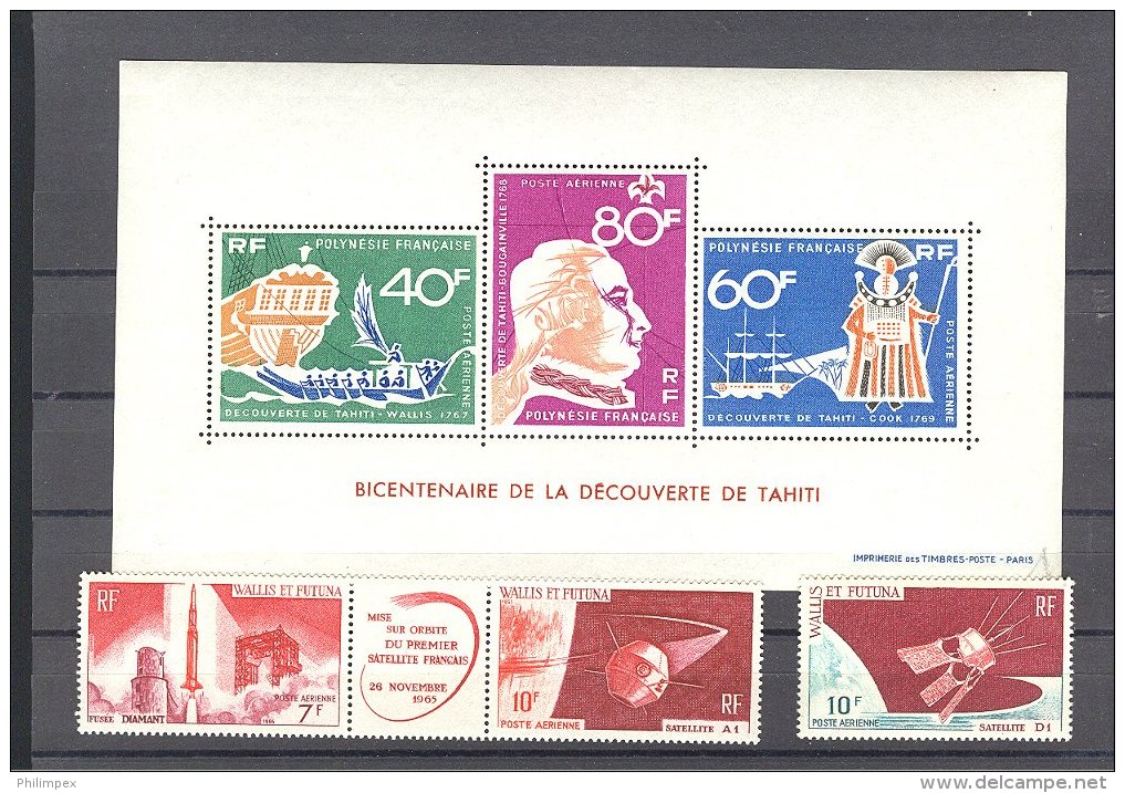 FRENCH POLYNESIA, NICE GROUP LIGHT HINGED / NEVER HINGED / USED + 3 STAMPS WALLIS AND FUTUNA! - Collezioni & Lotti