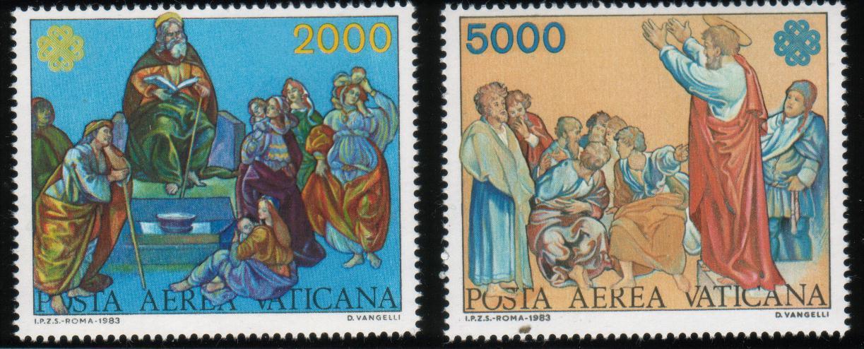 VATICAN 1983 AIRMAIL WORLD COMMUNICATIONS YEAR SET OF 2 NHM VATICANE VATICANO - Ungebraucht