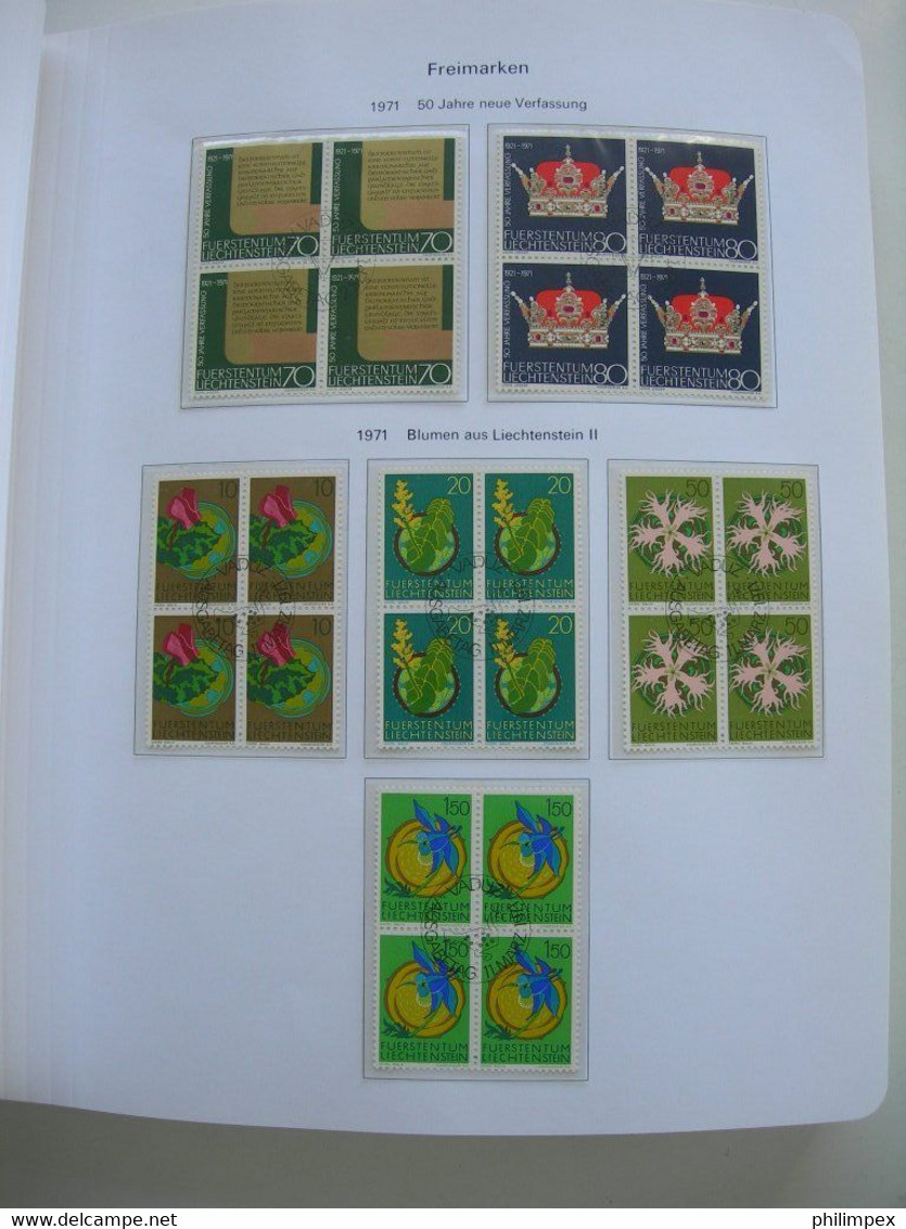 LIECHTENSTEIN - SUPERB COLLECTION 1970-96 - VERY FINE USED BLOCKS OF 4! - Lotes/Colecciones