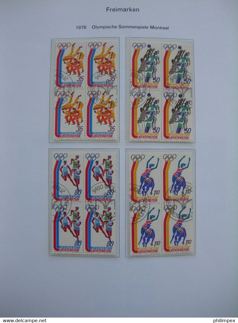 LIECHTENSTEIN - SUPERB COLLECTION 1970-96 - VERY FINE USED BLOCKS OF 4!