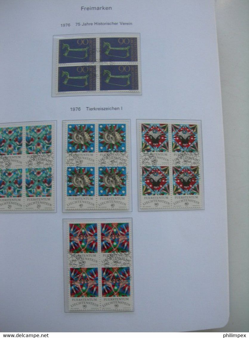 LIECHTENSTEIN - SUPERB COLLECTION 1970-96 - VERY FINE USED BLOCKS OF 4!