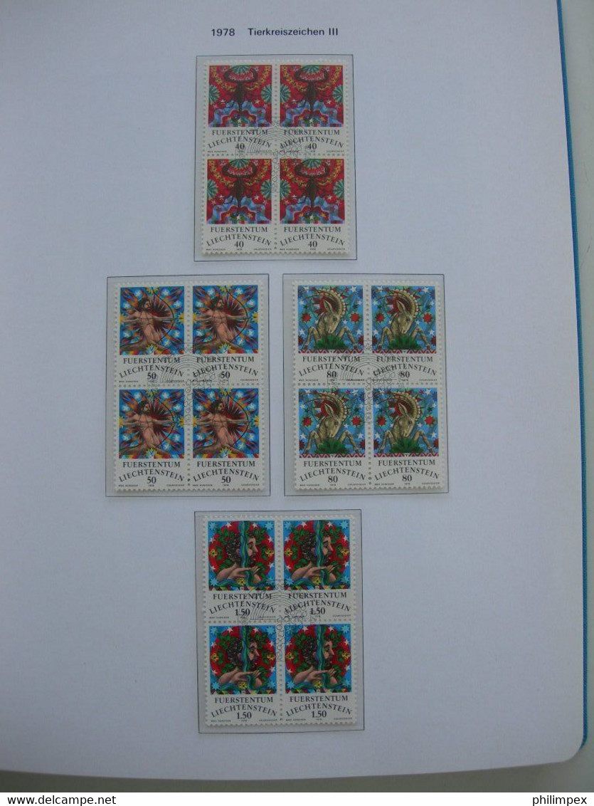 LIECHTENSTEIN - SUPERB COLLECTION 1970-96 - VERY FINE USED BLOCKS OF 4!