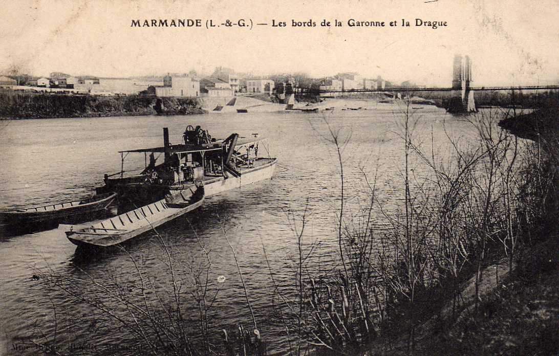 47 MARMANDE Bords De La Garonne Et La Drague, Beau Plan, Ed Brune, 191? - Marmande