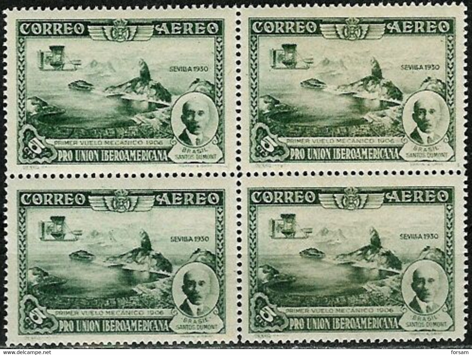 SPAIN..1930..Michel # 554..(white Paper)..BLOCK OF FOUR...MNH. - Ungebraucht