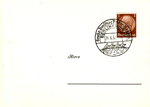 Lot 259: TP De 3 Pf Sur Carte Postale Avec Très Belle Oblit Du 24.06.1938 - Canottaggio
