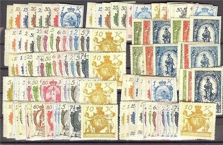 LIECHTENSTEIN, INTERESTING GROUP 1920 */** 24 COMPLETE SETS - Neufs