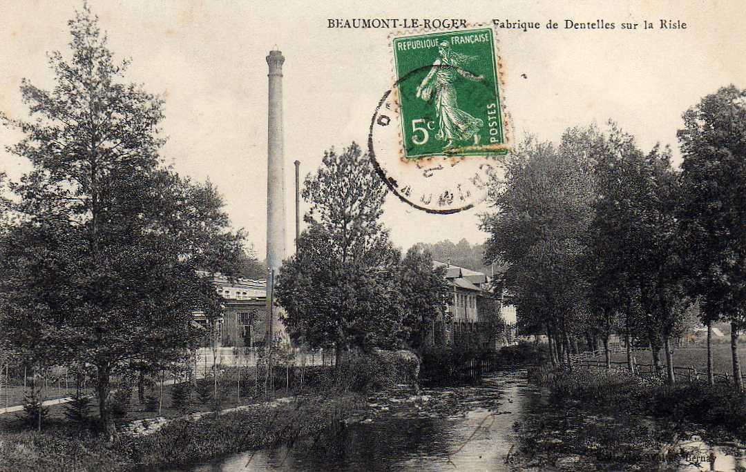 27 BEAUMONT LE ROGER Usine, Fabrique De Dentelles Sur La Risle, Ed Walter, 1912 - Beaumont-le-Roger