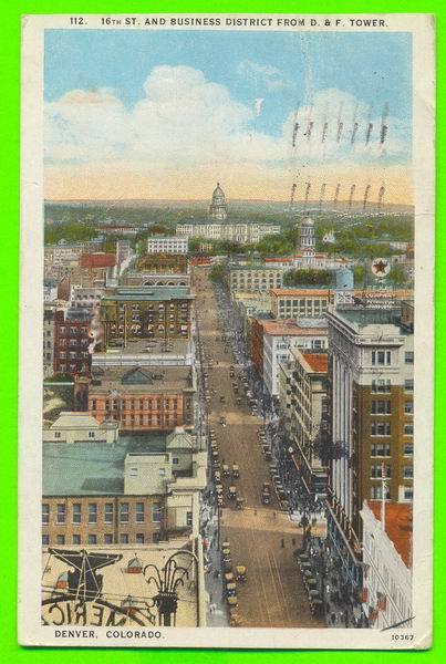 DENVER,CO - 16th ST. AND BUSINESS DISTRICT FROM D.& F. TOWER - ANIMATED - TRAVEL IN 1927 - SANBORN - - Denver