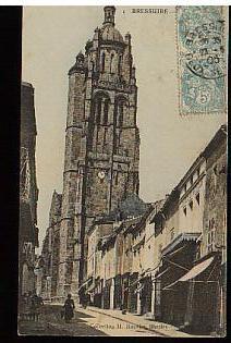 Jolie CP Ancienne Animée 85 Bressuire Deux-Sèvres - L'Eglise L'Horloge - Paire Verticale De Blanc - CAD 23-8-05 - Bressuire