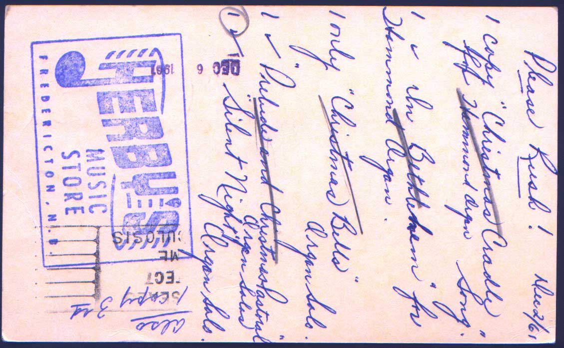 CANADA. Carte Entier Postal Ayant Voyagé En 1961. Music Store - 1953-.... Reign Of Elizabeth II