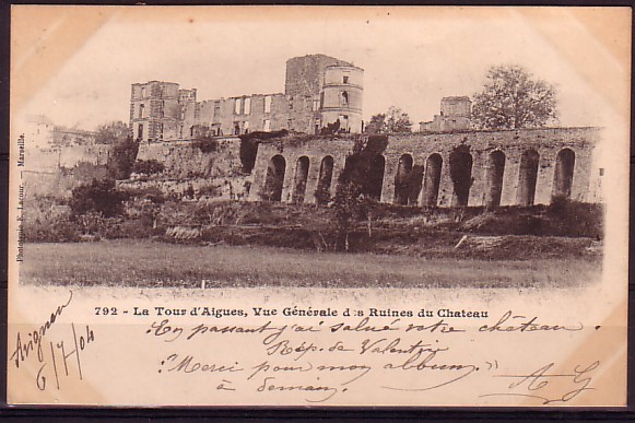 VAUCLUSE - La Tour D'Aigues - Vue Generale Des Ruines Du Chateau - La Tour D'Aigues