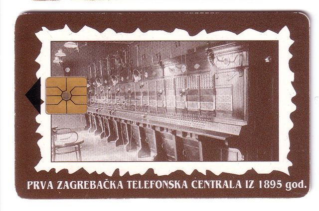 FIRST TELEPHONES CENTRALE (Croatia Old Chip Card) * Telephone Phone Telephone History Phones Museum Musee - Telephones