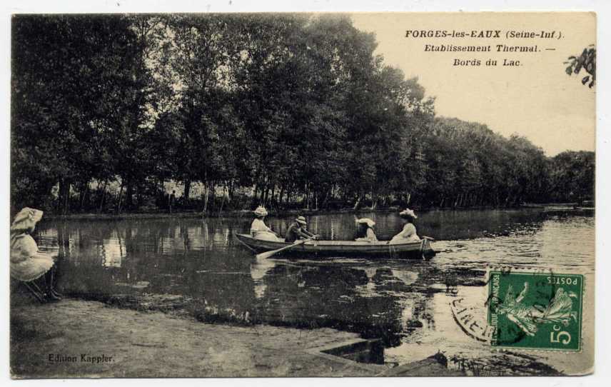 Réf 76  - FORGES Les EAUX - établissement Thermal - Bord Du Lac (1913) - Forges Les Eaux