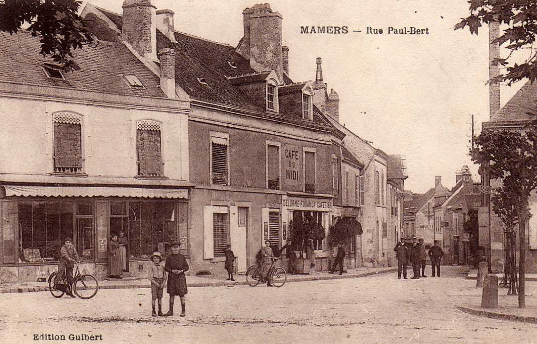 72 MAMERS Rue Paul Bert, Animée, Café Du Midi, Ed Guibert, 191? - Mamers