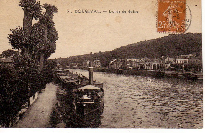 78  BOUGIVAL  Jolie Cpa Des Bords De La Seine + Bâteau - Bougival