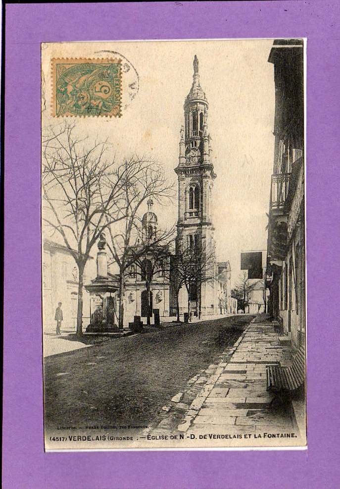 Carte  Postale De Verdelais -- Eglise De N.D. De Verdelais Et La Fontaine - Verdelais