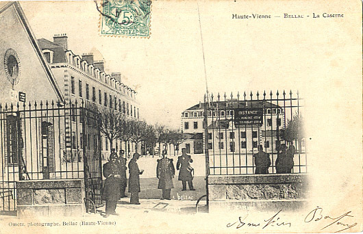 87 - HAUTE-VIENNE - BELLAC - CASERNE ANIMEE - CARTE Avant 1904 - Bellac