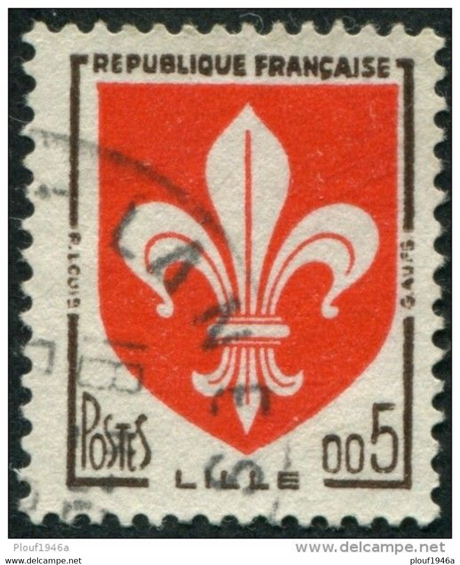 Pays : 189,07 (France : 5e République)  Yvert Et Tellier N° : 1230 (o) - 1941-66 Armoiries Et Blasons