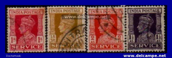 INDIA   Scott # O 105-12 F-VF USED - Official Stamps