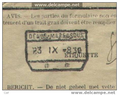 Vrachtbrief / Lettre De Voiture  Met Stempel DENEE-MAREDSOUS Op 24/9/1930 + Stempel POIDS RECONNU  Naar HAREN - Otros & Sin Clasificación