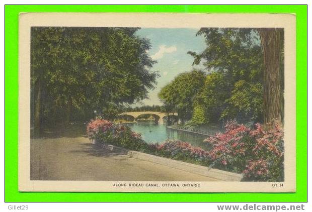 OTTAWA, ONTARIO. - LE LONG DU CANAL RIDEAU - CARTE JAMAIS UTILISÉE - VALENTINE-BLACK CO LTD - - Ottawa