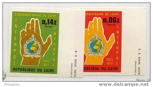 Zaïre  1973 **   NON DENTELE  Bord De Feuille  INTERPOL     ++ - Andere & Zonder Classificatie