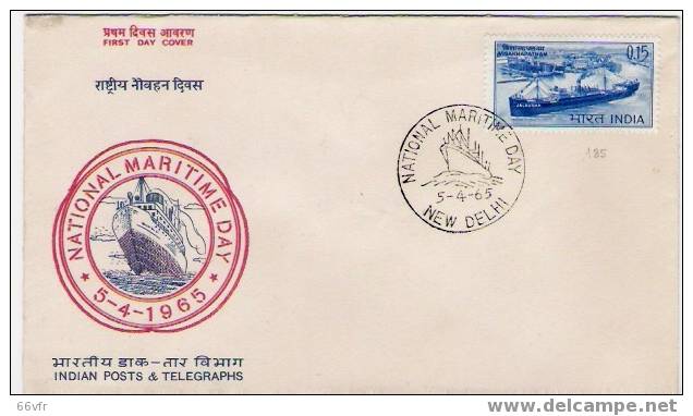 INDE / FDC / NATIONAL MARITIME DAY / 1965. - Sonstige (See)