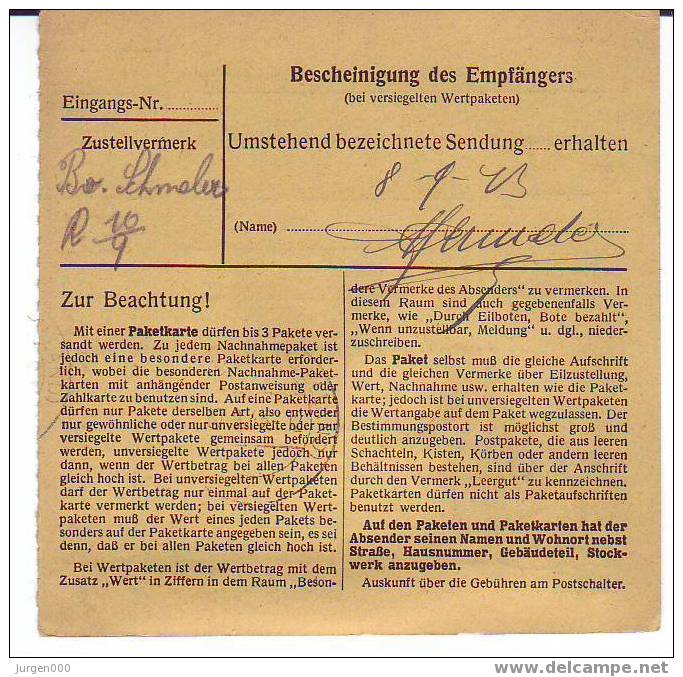 Pakketkaart Van Luxemburg 1 Naar Rodingen (B003) - 1940-1944 German Occupation