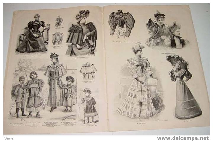 ANTIGUA REVISTA ORIGINAL DE MODA - SIGLO XIX - LA MODA ELEGANTE - 1893 - LLENA DE GRABADOS CON ANTIGUOS VESTIDOS - Muy I - Schnittmuster