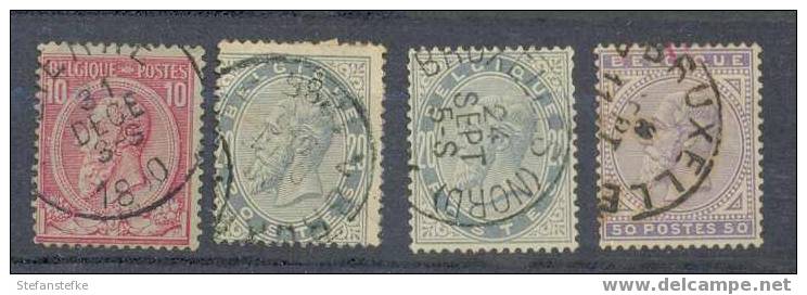 Belgie Ocb Nr : 38 - 41 Gestempeld (zie Scan) Lot 6 - 1883 Léopold II