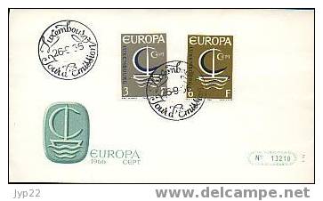 Jolie Fdc 1er Jour Europa CEPT 1966 Luxembourg N° 13210 - Emblème Bateau - 1966