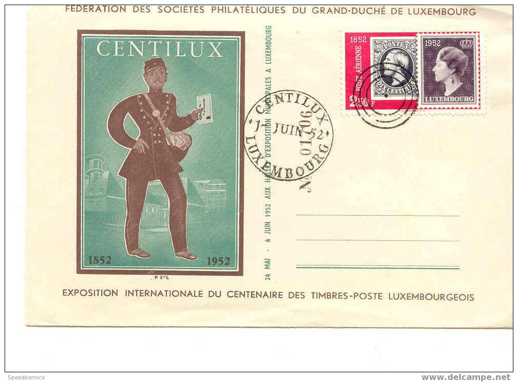 3103 Luxembourg Enveloppe Centilux 1 Juin 1952 - Autres & Non Classés