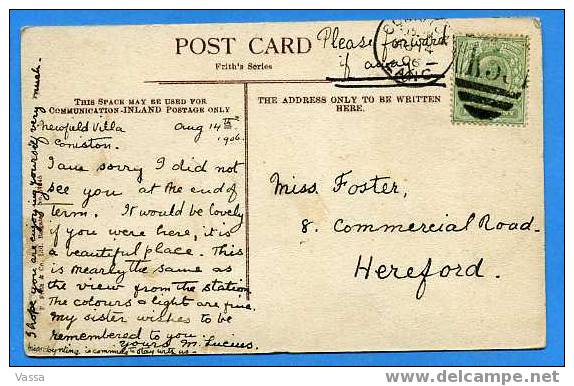 CONISTON, YEWDALE Valley. Franked With Type Killers Numeral K53( 5 )in 1906 - Other & Unclassified