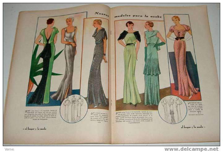 ANTIGUA REVISTA EL HOGAR Y LA MODA - 15 NOVIEMBRE 1934 - MIDE 30 X 23 CMS. - MUCHISIMAS ILUSTRACIONES - 48 PAGINAS - EST - Patterns