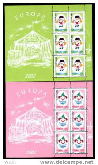 Romania EUROPA CEPT 2002 MNH,OG Minisheet,rare Cirque. - Circo
