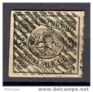 GERMANY, BRAUNSCHWEIG, 3 SILBERGROSCHEN 1852 USED - Brunswick