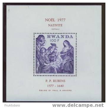 Rwanda Block Rubens Weinachten / Christmas / Noël 1977 - Neufs