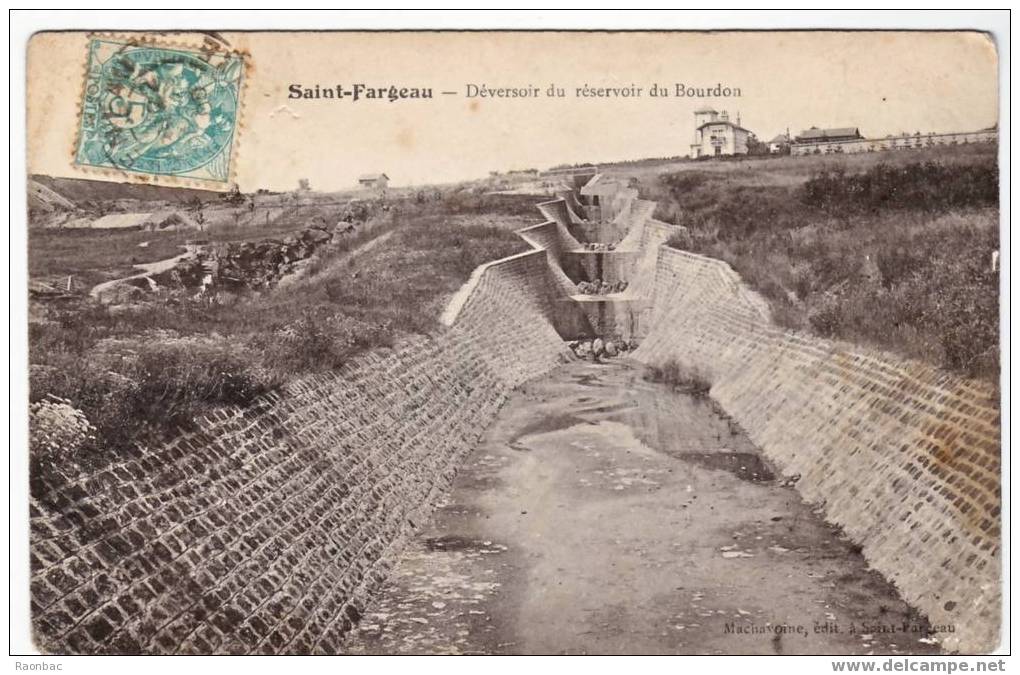 CPA----89----SAINT-FARGEAU----DEVERSOIR DU RESERVOIR DU BOURDON - Saint Fargeau