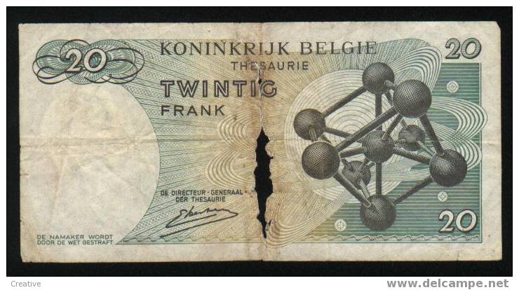 TWINTIG FRANK BESCHADIGD - WITH DAMAGE 15 06 1964 - 20 Francs