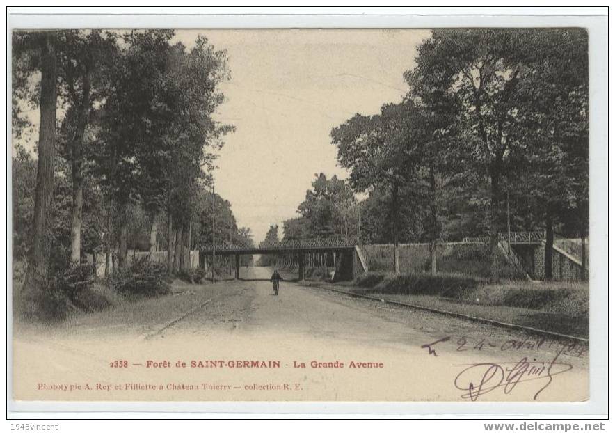 C 963 - Foret De SAINT GERMAIN - La Grande Avenue - Belle CPA Animée 1904 - Trés Rare - - St. Germain En Laye (Château)