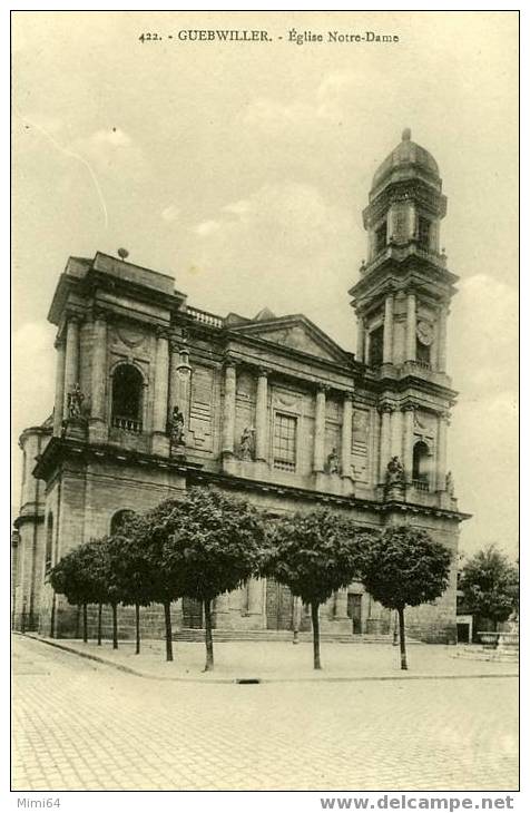 D. 68 . GUEBWILLER - 2  . C.P.A.   église Notre - Dame . ET Intérieur De L´église Notre- Dame - Guebwiller