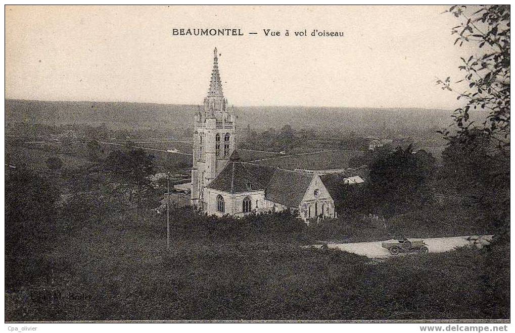 27 BEAUMONTEL Eglise Vue à Vol D'Oiseau, Ed Bruley, 191? - Beaumont-le-Roger