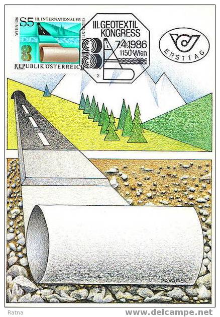 Autriche, CM Congrés Geotextile, Textile, Route, Communication, Transport, Tunnel, - Textile