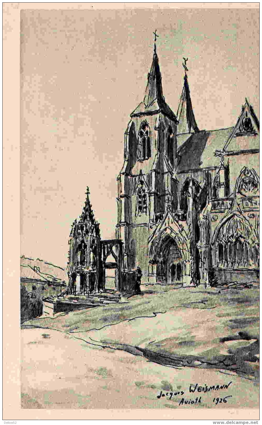 Avioth - Eglise Et La Recevresse, D´après Un Dessin De J.Weismann - Avioth