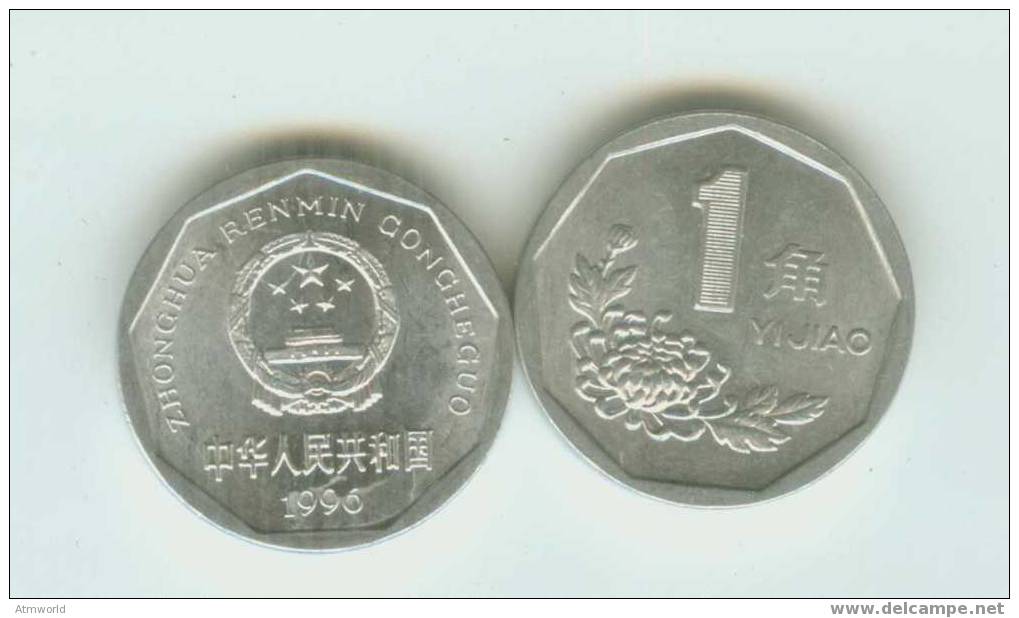 CHINA ---10 CENTS  COIN----1996 - China