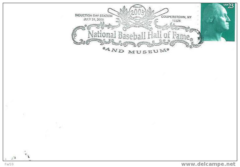 BASE BALL OBLITERATION TEMPORAIRE USA 2005 COOPERSTOWN HALL OF FAME - Honkbal