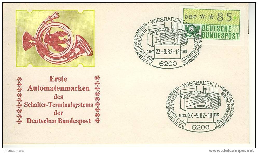 B1559 ATM Premier Bureau Allemagne 1982 Cachet Illustre - Timbres De Distributeurs [ATM]