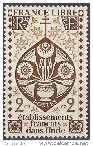 Etablissements Français Dans L´Inde 1942 Michel 219 Neuf ** Cote (2006) 0.60 Euro Fleur De Lotus - Unused Stamps