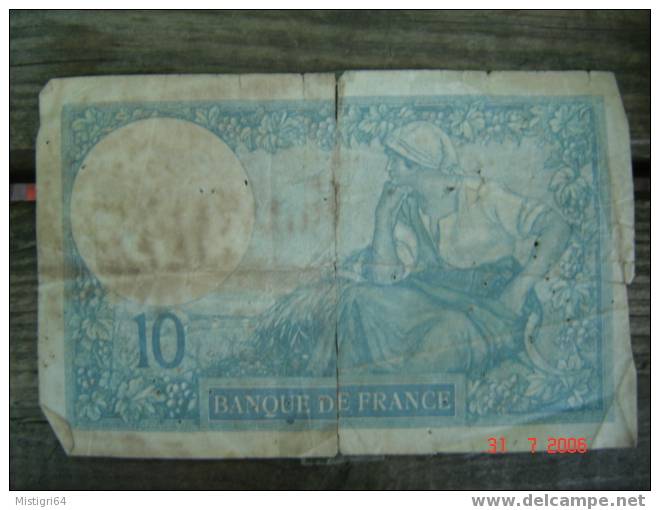 ANCIEN BILLET  10 FRANCS  10/03/1927 AZ - 10 F 1916-1942 ''Minerve''