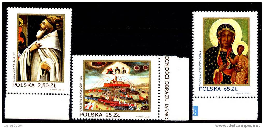 POLOGNE - Yvert - 2632/34** (B.d.f.)  -  Cote 3.25 € - Tableaux